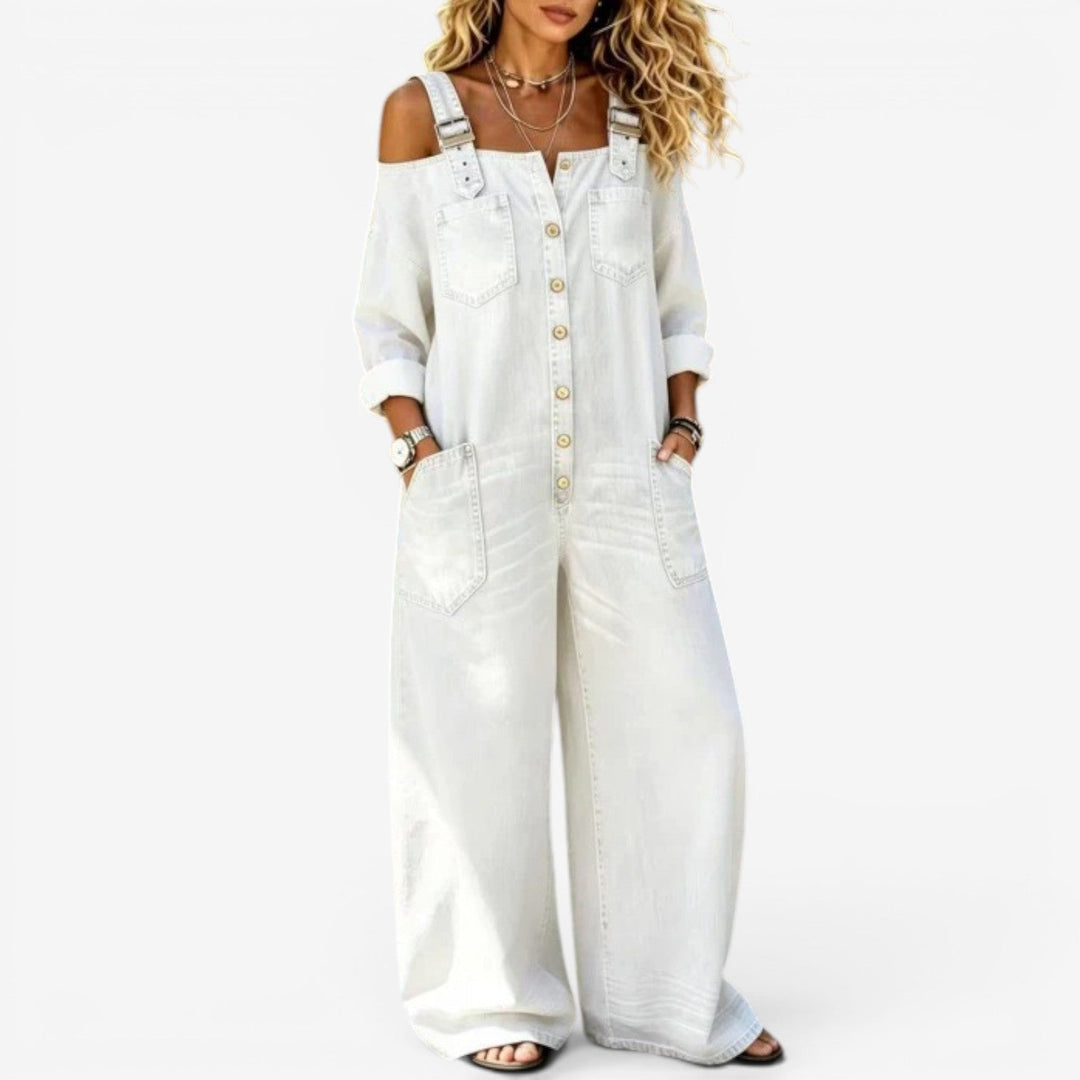 Ella™ Wide-Leg Denim Jumpsuit