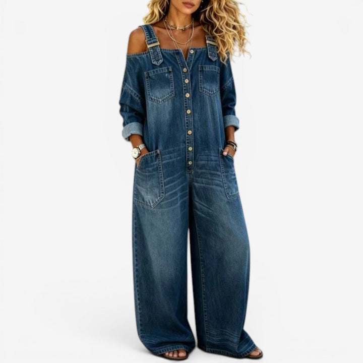 Ella™ Wide-Leg Denim Jumpsuit