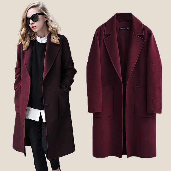MARGOT Classic Long Coat - Burgundy