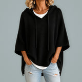 ORIANA™ Hooded Knit Poncho Sweater