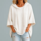 ORIANA™ Hooded Knit Poncho Sweater