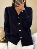 Estelle  Women's casual winter flat wool yarn wool yarn button Cardigan